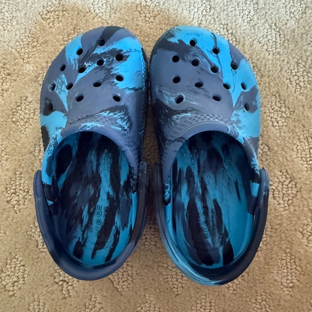 Kids Blue and Black Crocs